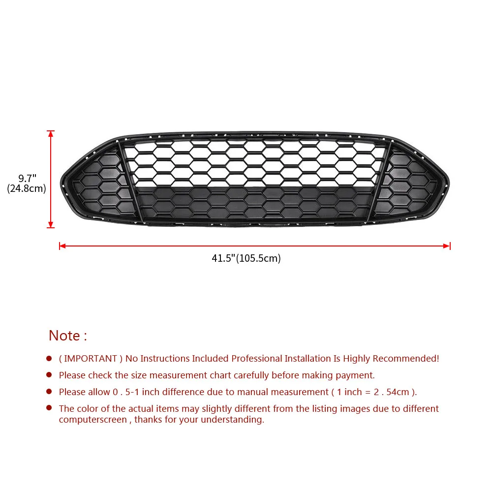 Honeycomb Car Front Bumper Radiator Grille Mesh Center Racing Grills For Ford Fusion Mondeo 2013-2016 Air Intake Grille Cover