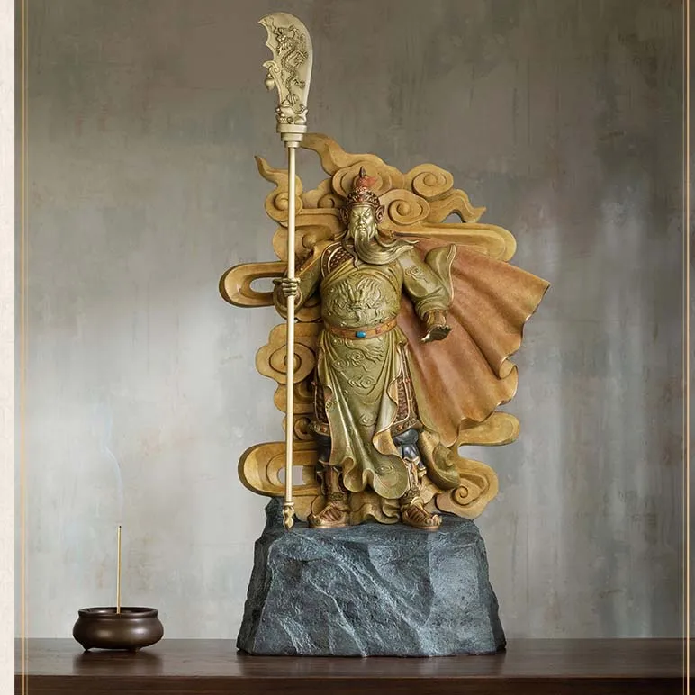 HUGE good luck God of wealth GUAN GONG statue home Company thriving business Money Drawing buddha brass Sculpture