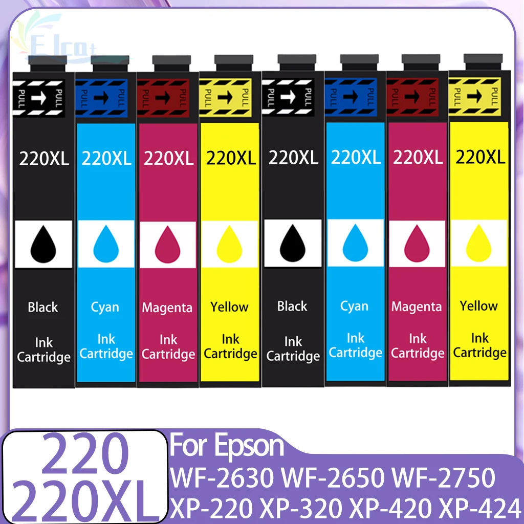 T220 220 220XL Ink Cartridge Compatible For Epson WorkForce WF-2750 WF-2760 WF-2630 WF-2650 WF-2660 XP-424 XP-420 XP-320 Printer