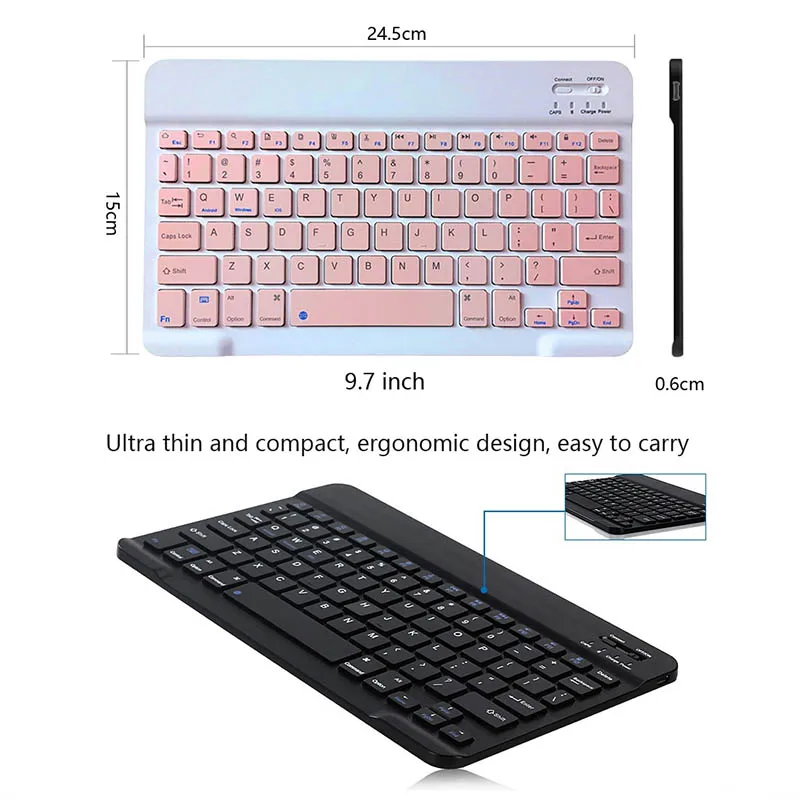 Bàn Phím Không Dây Cho Máy Tính Bảng iPad iPhone Bluetooth-Tương Thích Sạc 10 Inch Teclado Cho Android IOS Windows Hệ Thống