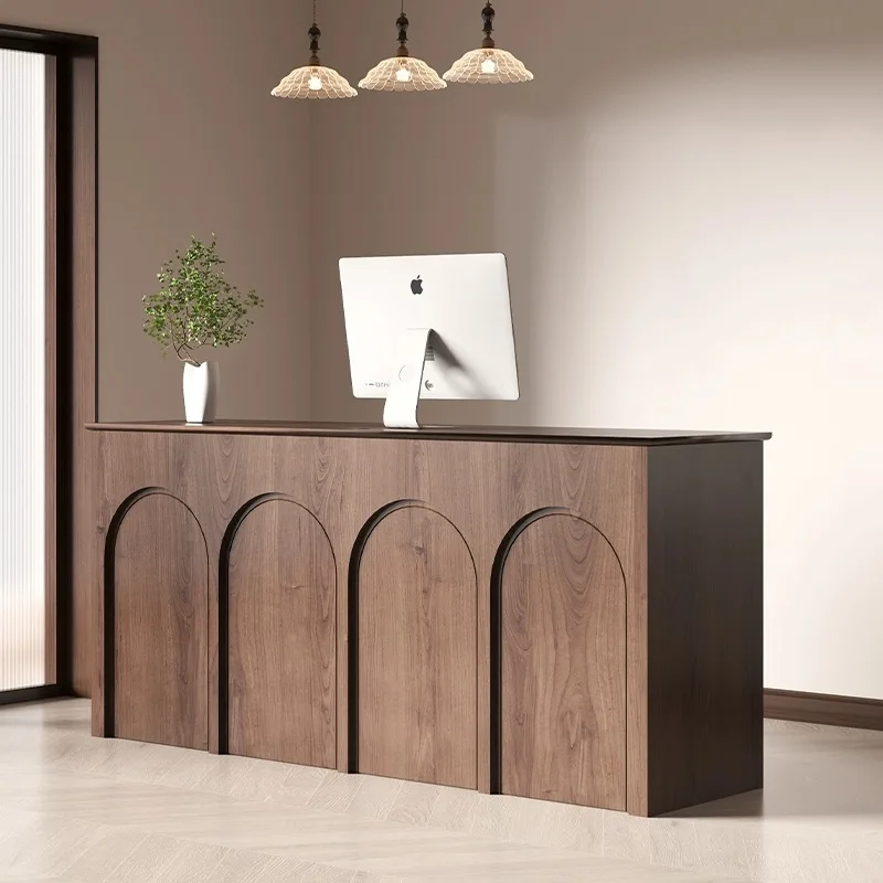 Durable And Good Looking Custom Color Wooden Standard Size Reception Desk Office Reception Outpatient