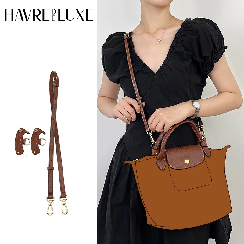 HAVREDELUXE Bag Strap For Longchamp Short Handle Small Size Bag Strap For Crossbody Transformation Messenger Strap