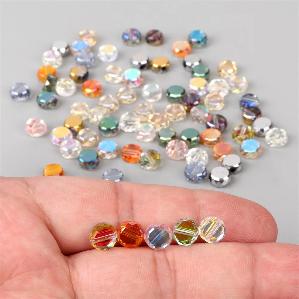 4X8mm Rondelle Faceted Austrian Crystal Glass Bead Loose Spacer Flat Beads for Jewelry Making DIY Bracelet Necklace Wholesale