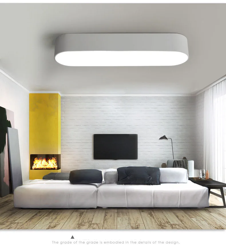 Nordic LED Ceiling Light White / Black Iron Long Lamp Cool / Warm White Light LED Simple Modern Lights Remote Optional