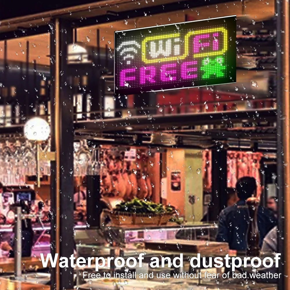 لوحة مصفوفة LED قابلة للبرمجة، شاشة عرض مرنة، رسالة الرسوم المتحركة، علامة التمرير، التحكم في التطبيق لحفلة بار المتجر