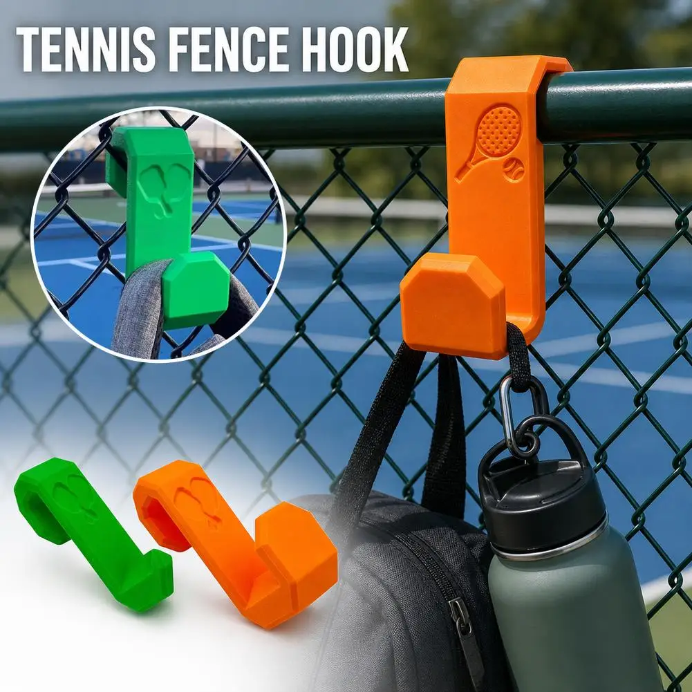 Creative Tennis/Pickleball Court Hook Wall Mount Fence Hanger Plastic Outdoor Sports Storage Hook for Clothes Backpack Towel