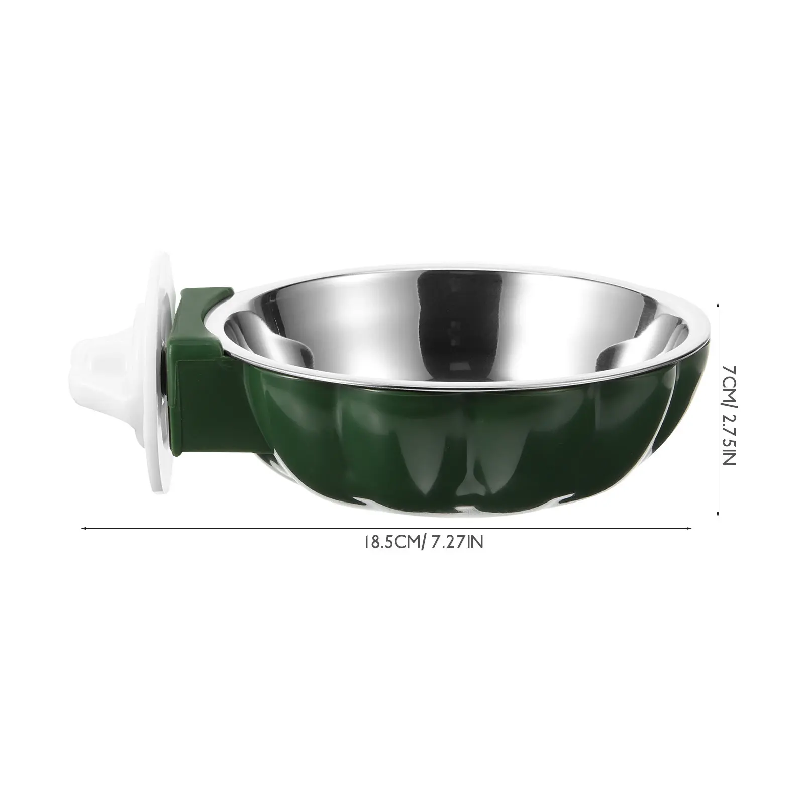 Hanging Pet Bowl for Dog Cat Rabbit Guinea Pig Stainless Steel Plastic Anti-Spill Crate Cage Feeder with Stable Base Smooth