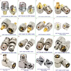 1Pcs Q9 BNC SMA To SL16 PL259 SO239 UHF Male Female Connector Tee Type 3Way Splitter Flange Coaxial Adapter Brass Fast Delivery