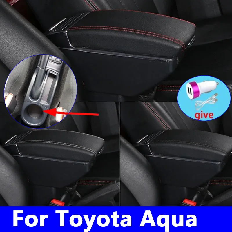 

For Toyota Aqua Armrest Box For Toyota Prius C Aqua Car Armrest Storage Box Dedicated Retrofit parts Interior Car Accessories