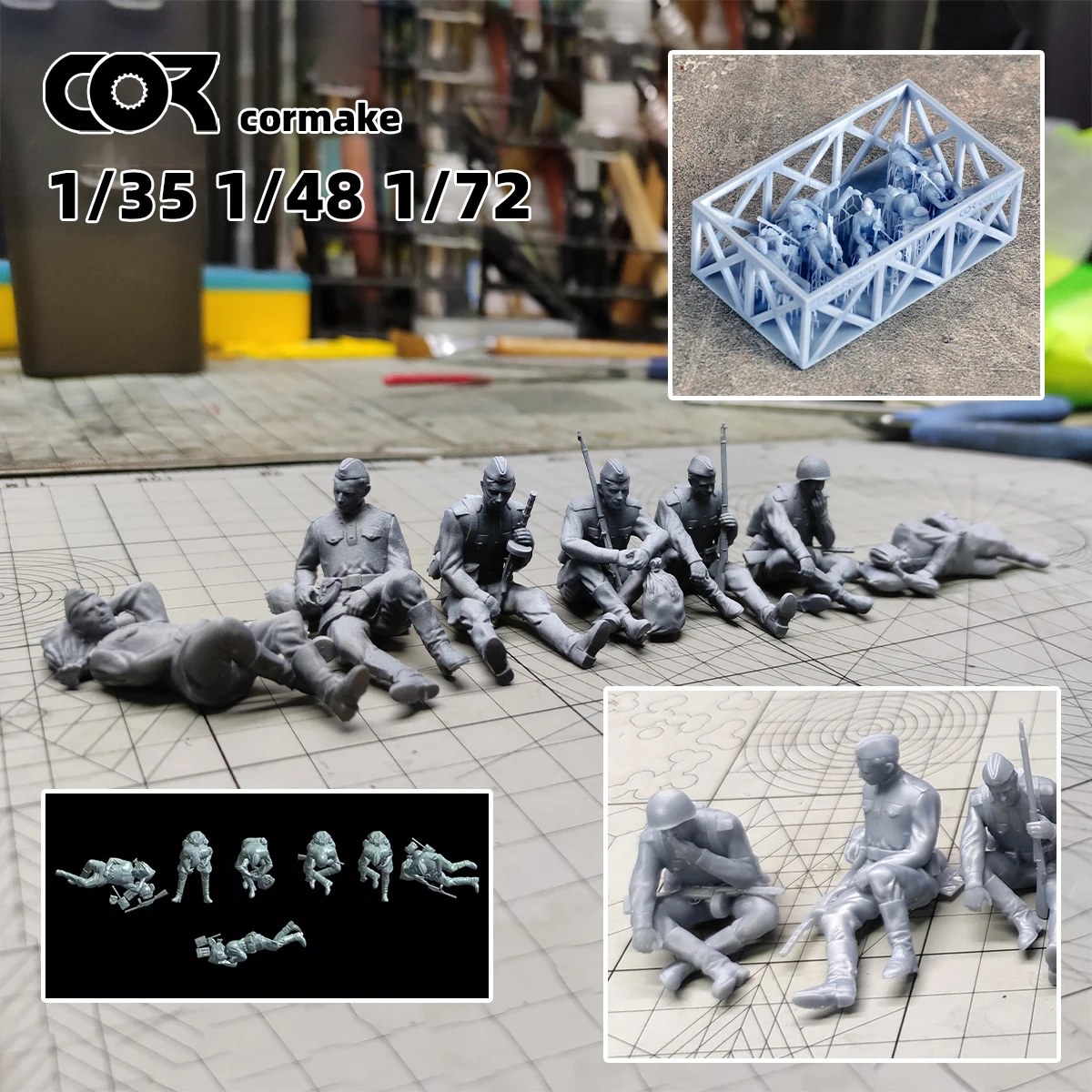 

Scale Miniature Model kit Soviet soldiers at rest Troops Soldier Military 5pcs Set 1939–1945 1/35 1/48 1/72