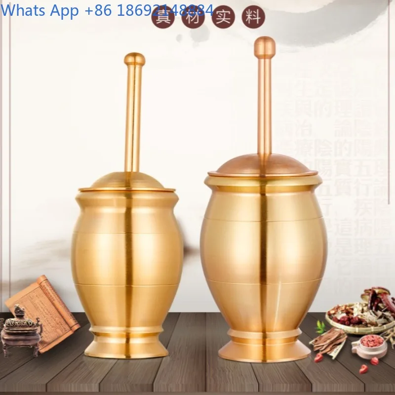 

Medicine Grinding Jar Pestle Medicine Cup Grinding Bowl Mortar Cylinder Grinding Bowl Brass Cup Crush Garlic Paste Grinder