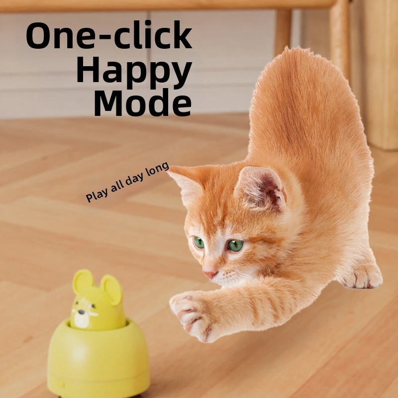 Smart Interactive Electric Cat Toy, Automatic Teasing Mouse with Retractable Head, Electric Cat Toy
