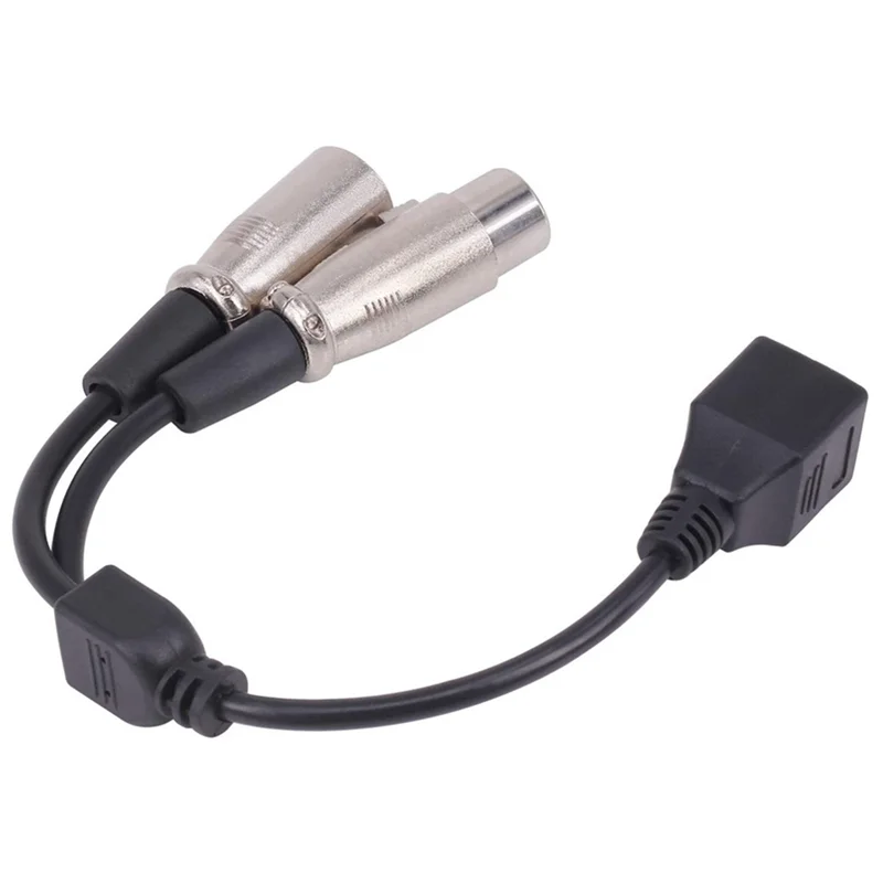 ABSQ-Audio Signal Transmission Short Cable One Point Two Line RJ45 To XLR Male+ Female RJ45 Female To XLR Male+ XLR Male 0.15M
