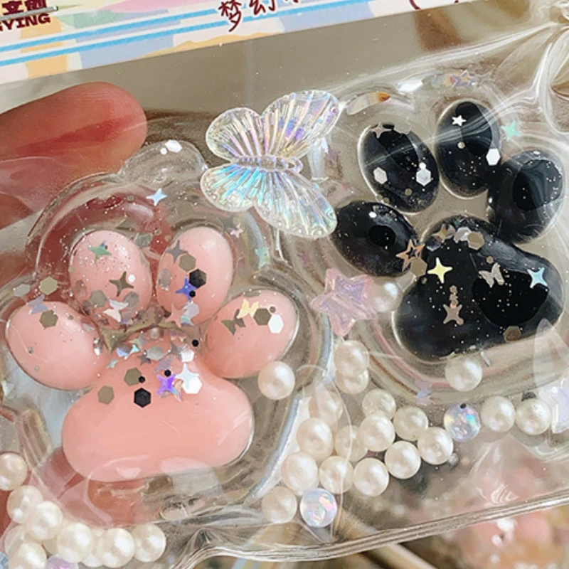

2 шт., мини-кошачья лапа, щипцы, игрушка, черный, розовый, медленный отскок, прозрачный куб, игрушка для снятия стресса, блестящая сжимающая игрушка, детский подарок