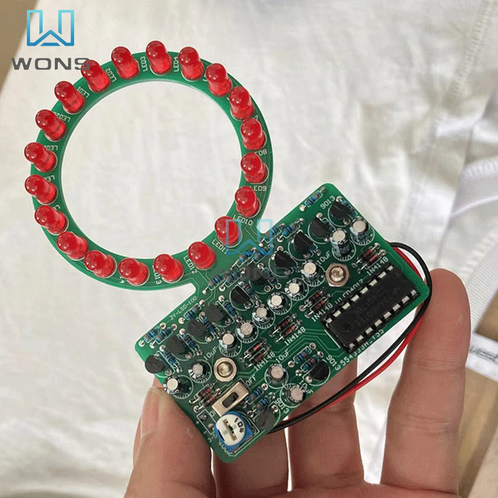 Ring-shaped gradient LED water light kit CD4017 rotating cycle light DIY practical training pieces electronic welding assembly