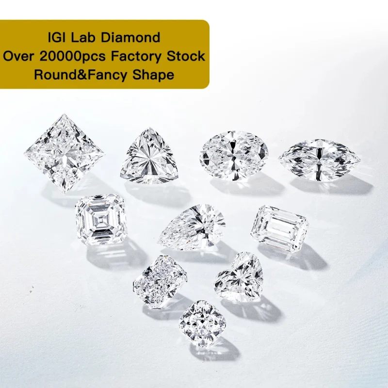 LUCKRING Jewelry Factory Price Pear Shape Loose Diamonds 1ct~5ct D VVS VS IGI Lab Grown Diamond Custom Wholesale