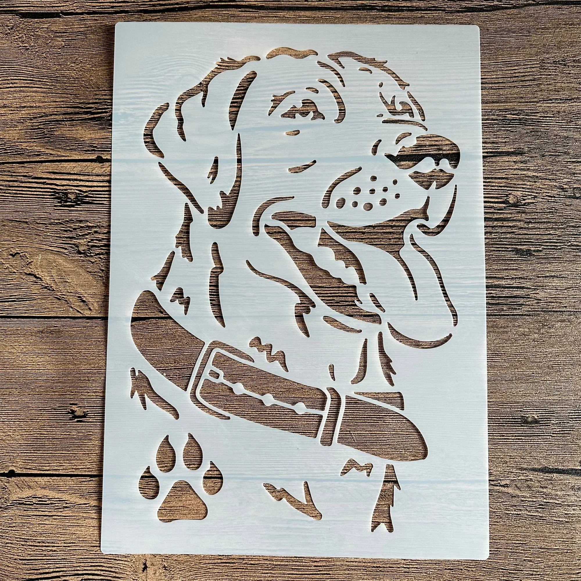 A4 29 * 21cm Pies DIY Szablony do malowania ścian Scrapbook Kolorowanie Wytłaczanie Album Dekoracyjny Szablon kartki papierowej, ściana