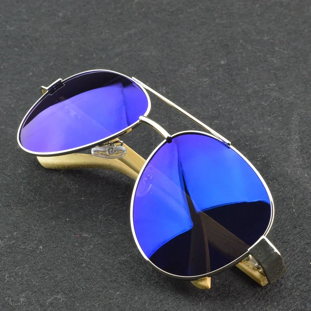 

Clara Vida Pilot Double Bridged Blue Mirror lenses Custom Made Minus Myopia Polarized Sunglasses -1 to -6