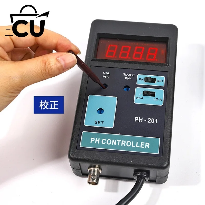 PH-201 Digital LCD Aquarium CO2 Controller 0.00~14.00pH Range Meter + Switched Socket 100-240V