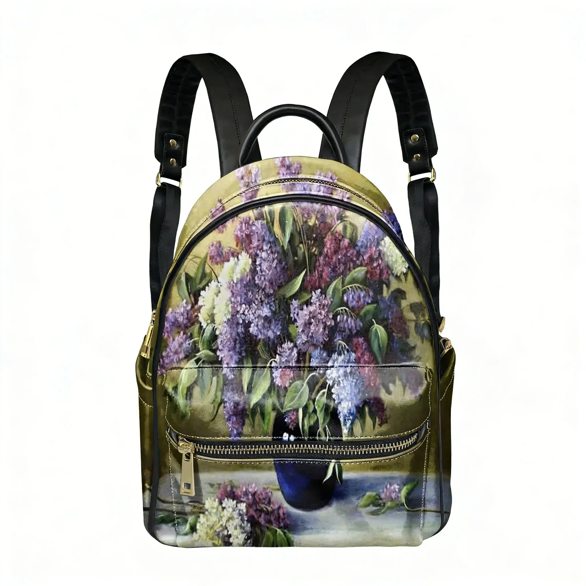 

Floral Print Pattern Backpack Womens Men Personalized Double Shoulder Bag Business Travel Bookbag Rucksack Gift Daypack
