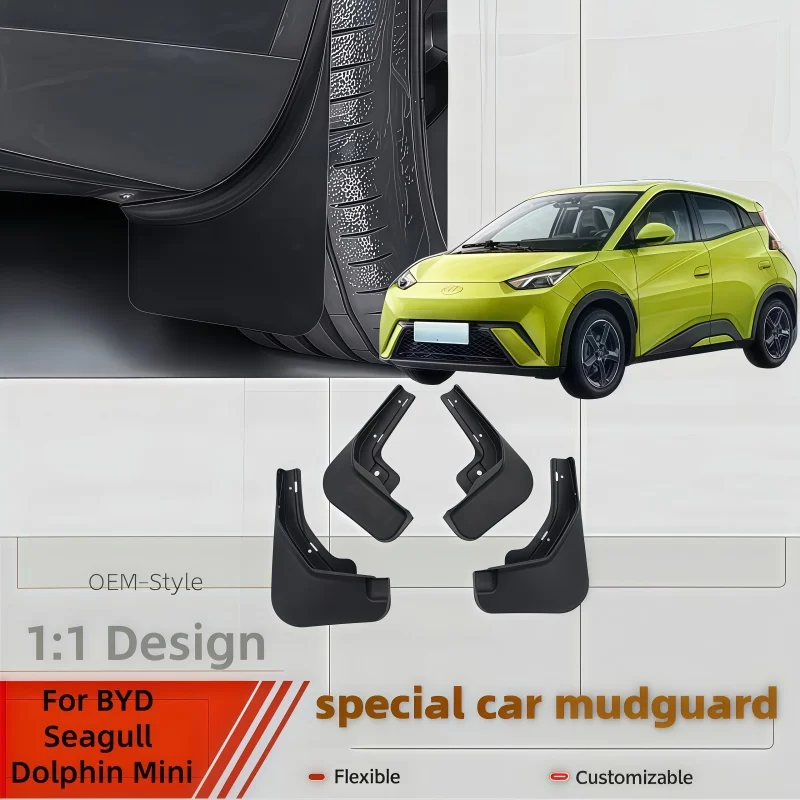 For BYD Seagull Dolphin Mini 2023 2024 2025 2026 Car Accessories Mud Flaps Mudguards OEM Fit TPE Custom Splash Guards Auto Parts
