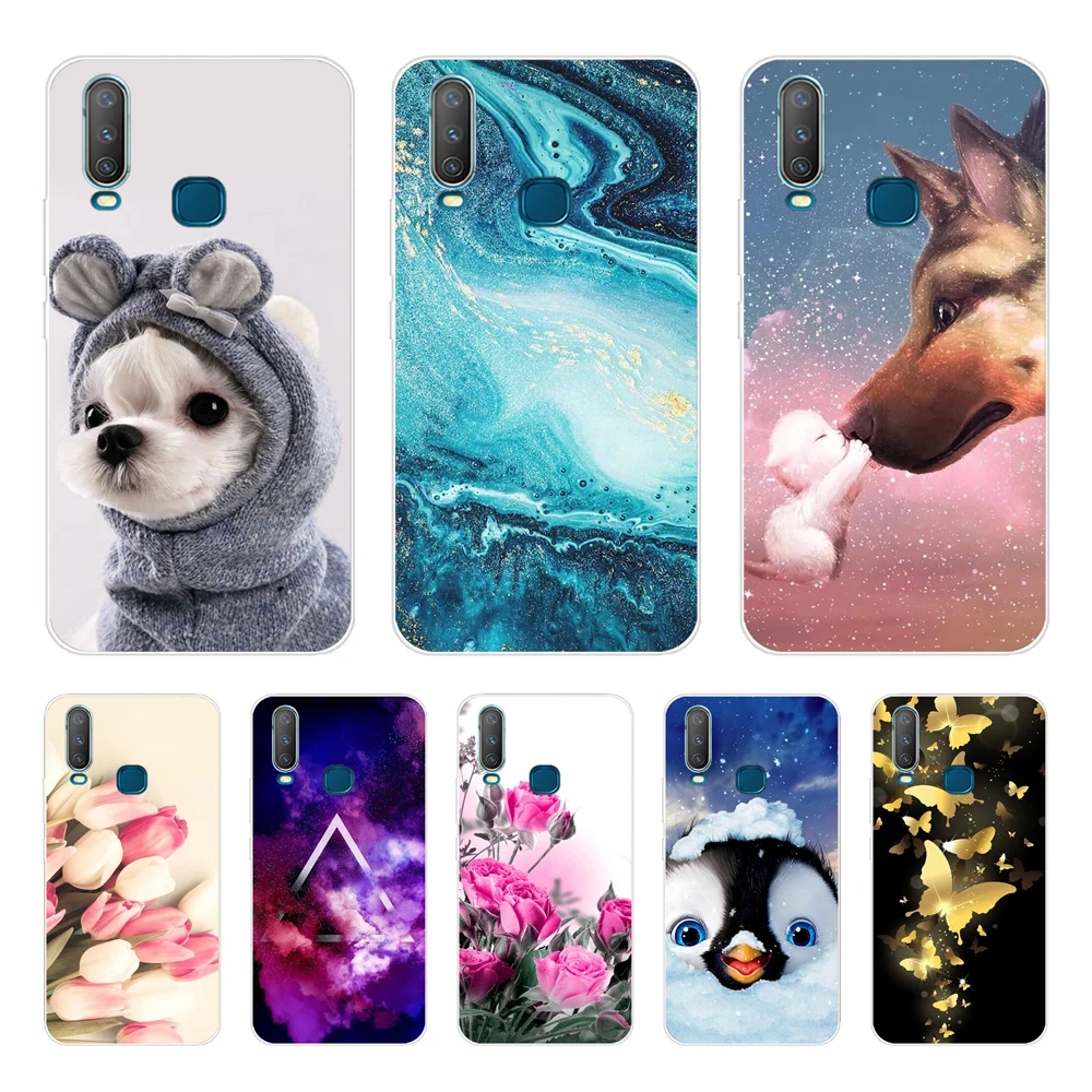 TPU Case For Vivo Y12 1904 1940 Y17 1902 Y15 Phone Cases Clear Frame Silicone Coque Para VivoY17 Y 12 Back Cover Cute Cats Lion