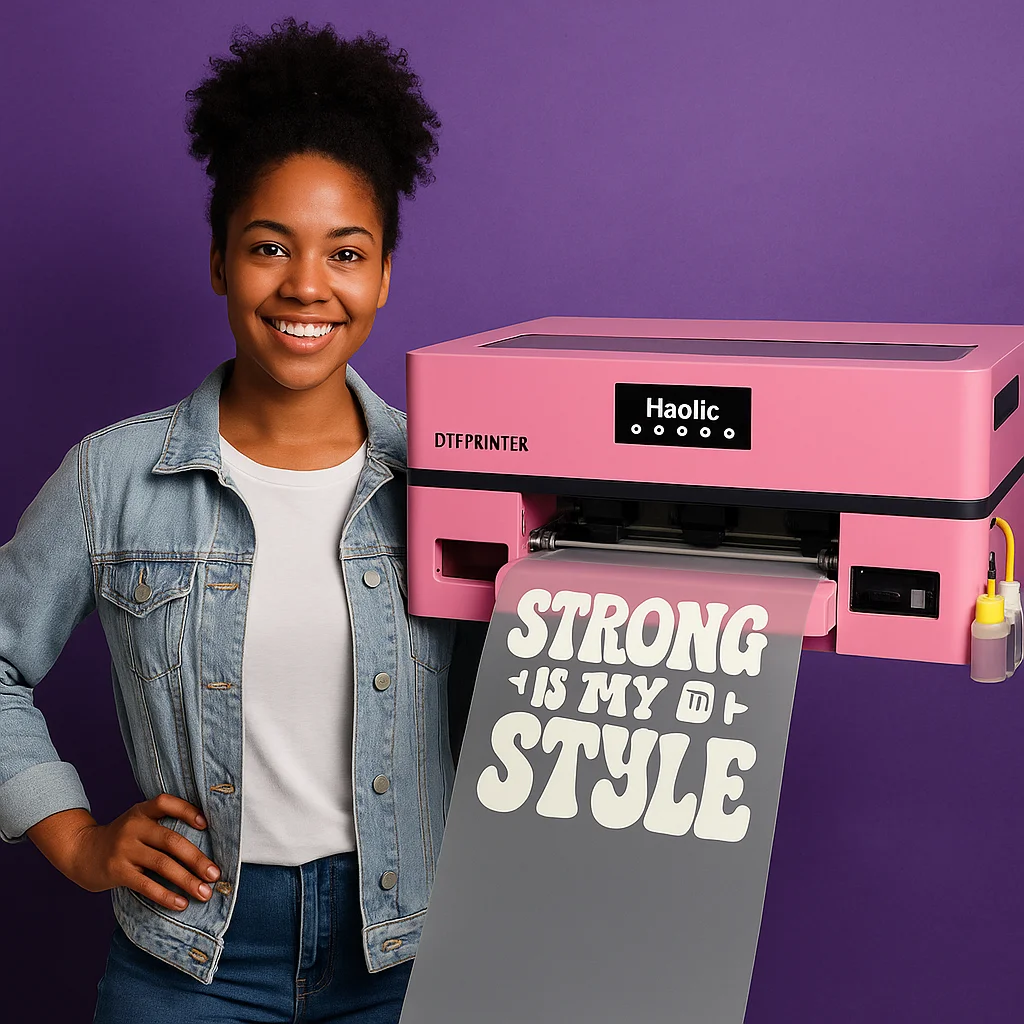 XP600 Pink A3 Pro DTF Printer | DIY Heat Transfer Machine with Cutter for Entrepreneurs & Hobbyists