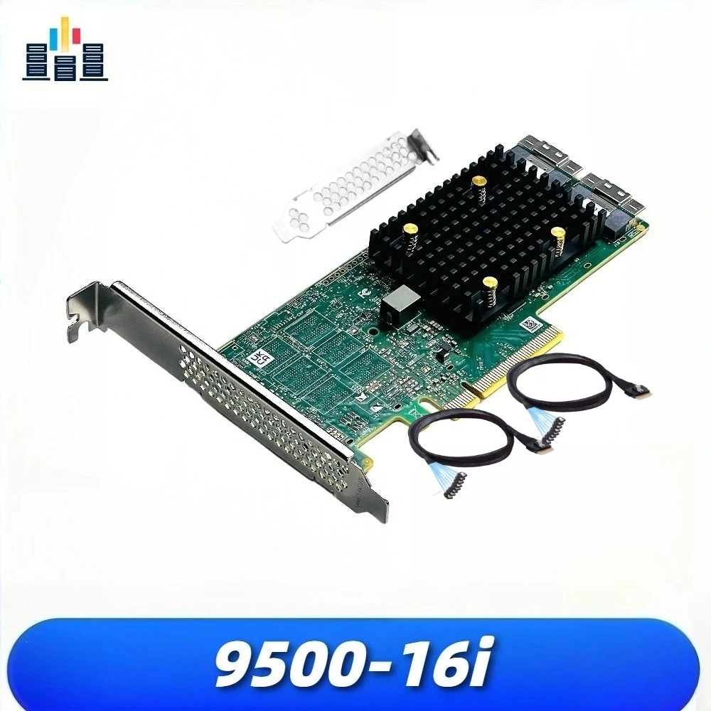 SAS 9500-16i 16-Port Tri-Mode HBA PCIe 4.0 x8 SAS/SATA/ +SFF-8654 Cables