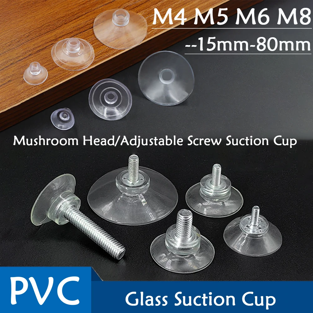 10Pcs PVC Round Clear Sucker Glass/Screw Suction Cup Soft Anti Slip Pads Non Adhesive Bumpers Pad  Pad For Table Glass Top
