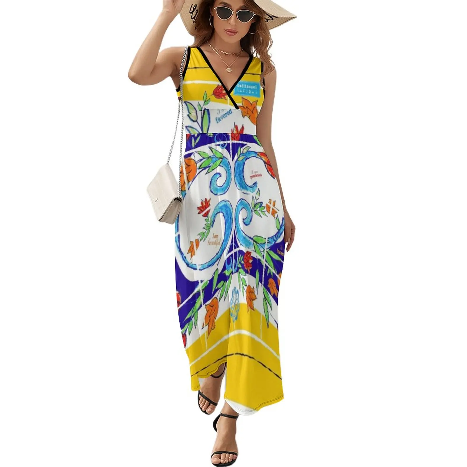 

Majolica Tiles Painting Totebag Sleeveless Dress dresses for women 2023 bandage dress