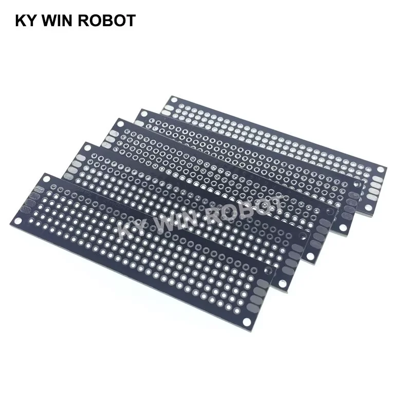 5 sztuk 2x8cm 20x80mm czarna dwustronna prototypowa płytka drukowana uniwersalna płytka drukowana Protoboard dla Arduino