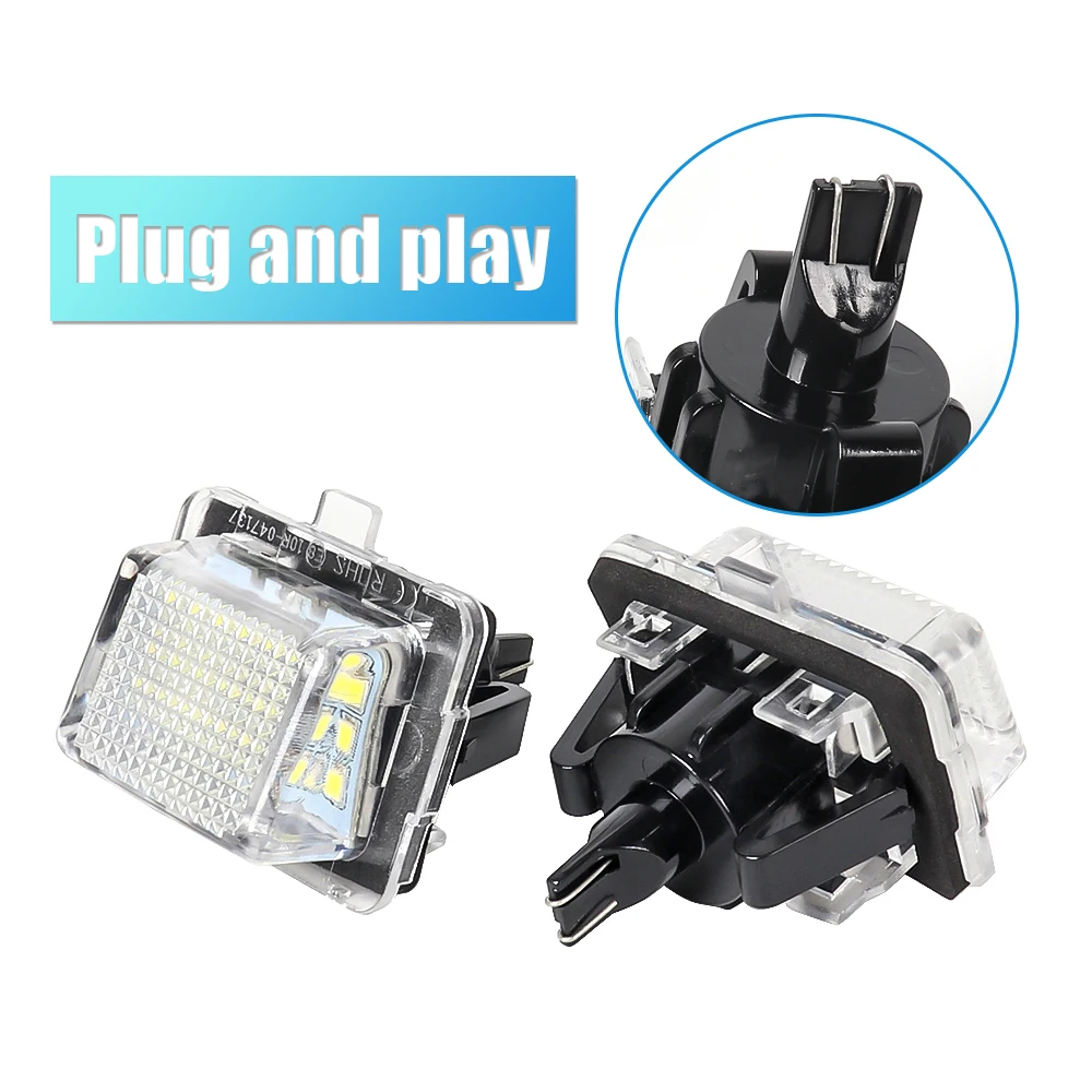 جديد خطأ مجاني LED لوحة ترخيص السيارة مصابيح كهربائية اكسسوارات لمرسيدس بنز W212 S212 W204 S204 C207 A207 W221 C E S CL Class #2