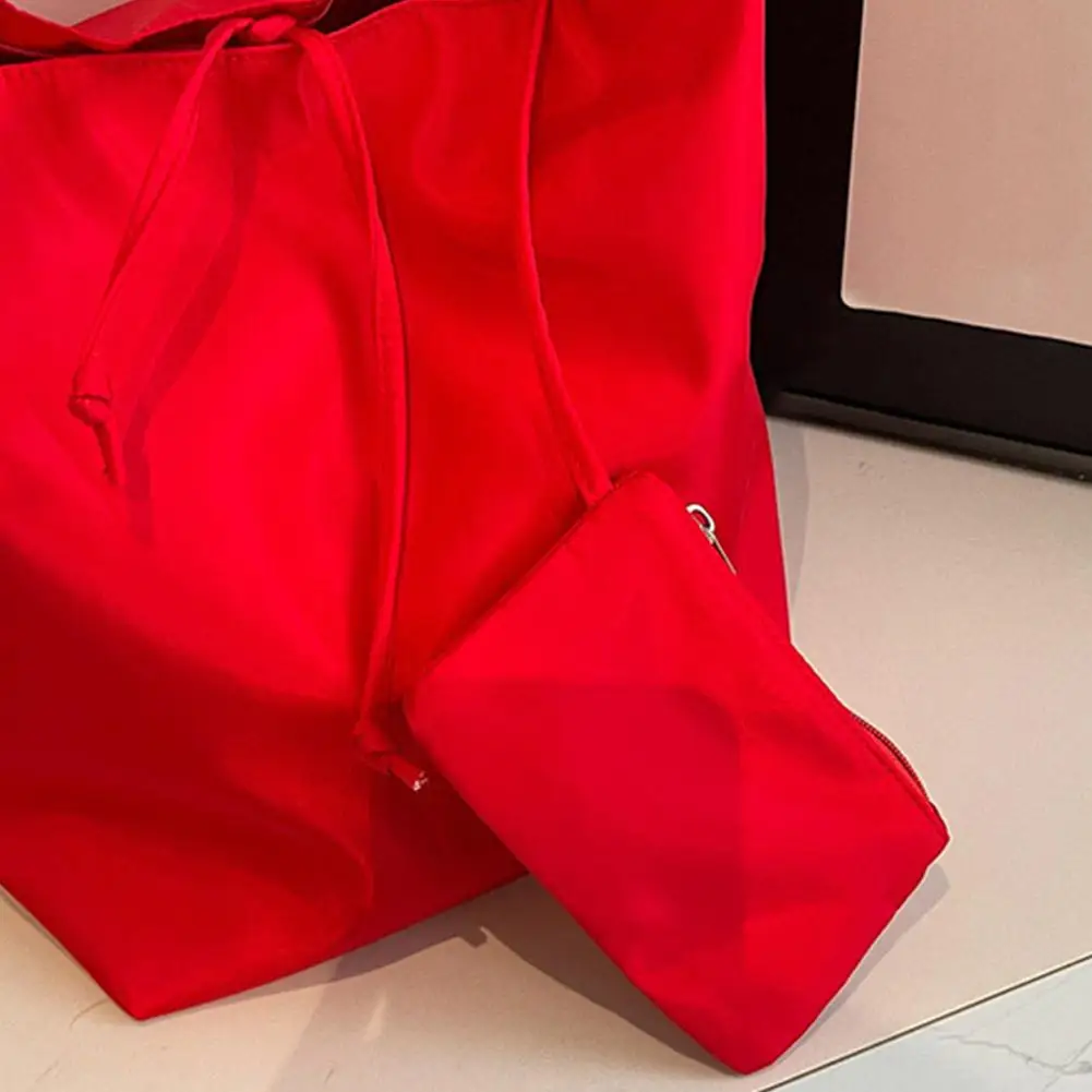 Neu eingetroffene große Nylon-Umhängetasche für Damen, minimalistischer, lässiger Stil, Vintage-Einkaufstasche mit Kordelzug und Schnalle – Detail 25