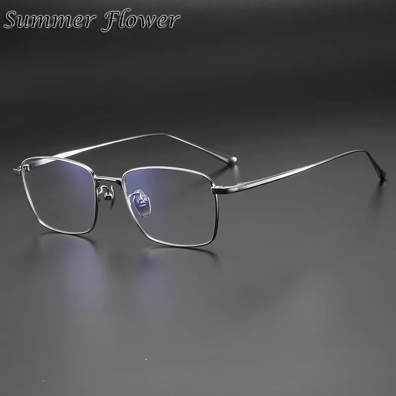 

Men Glasses Super Quality Eyewear Pure Titanium Square Fashion Ultra Light Frame Male Prescription Optical Frame Minus Glasses
