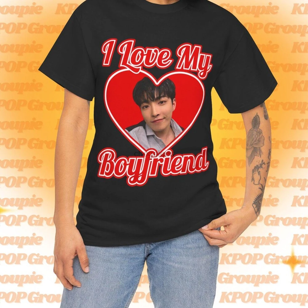 Ateez Hongjoong I Love My Boyfriend Shirt Ateez Hongjoong Bootleg Merch Shirt Gift Ideas for Atiny Birthday Gift & Concert Tour