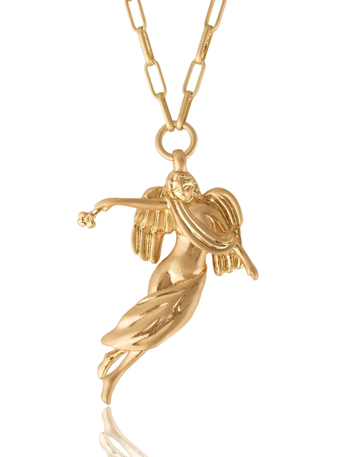 

AB/ Copper Alloy Angel with Flower modeling design Fashion sweater chain Women's jewelry necklace.