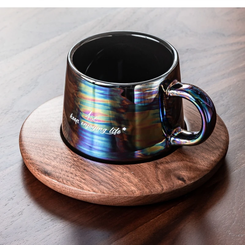 

Northern high-end ceramic couple mug Office black Afternoon teacup set