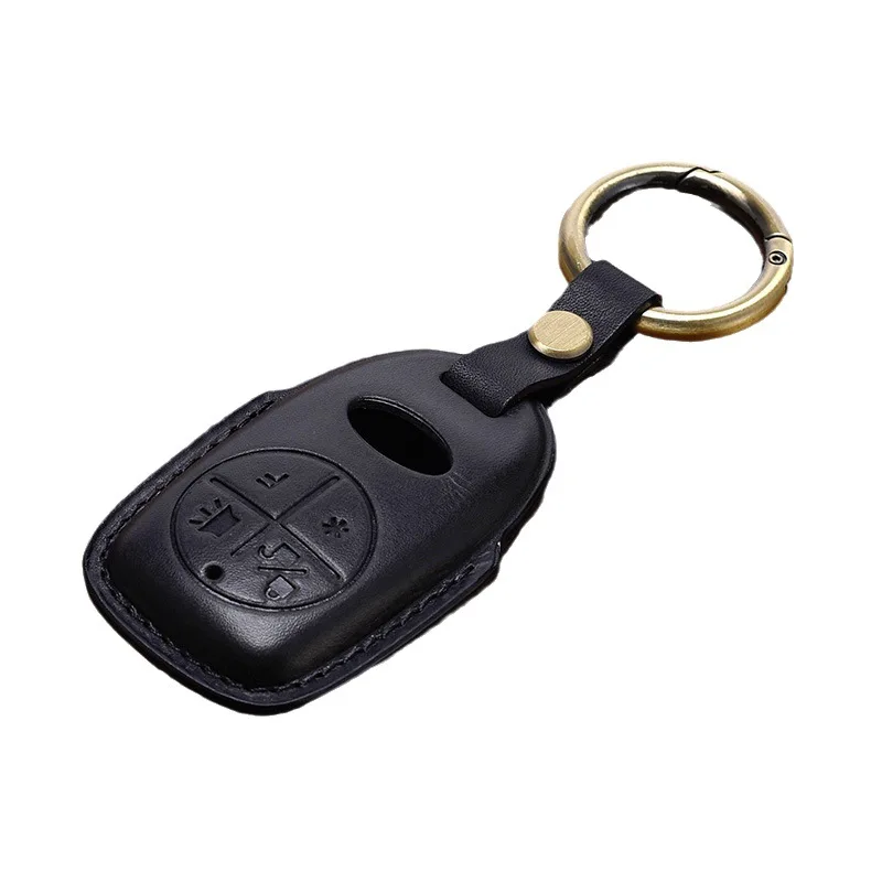Handmade Genuine Cowhide Leather Smart Key Fob Cover Fit For Vespa GTS300 2026 Motorcycle Remote Key Case Vintage