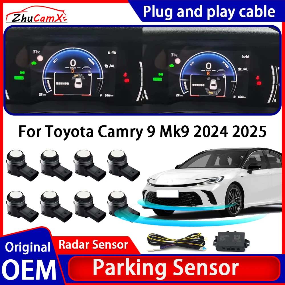 ZhuCamX OEM Car Parking Sensor Kit Buzzer Alarm Reverse Radar Detector System For Toyota Camry 9 Mk9 2024 2025