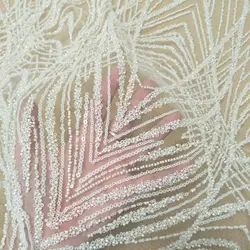 Lace Flower-like Wedding Dress, DIY Fabric with Sequins, Width 135cm, Sold by yard, New, 2024