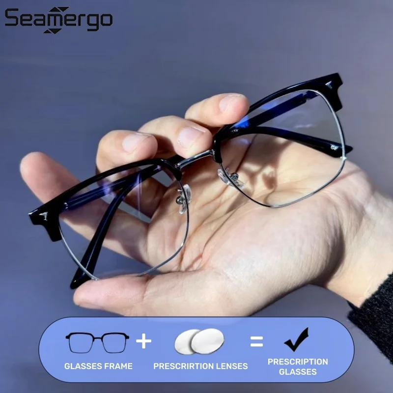 SEAMERGO Female Oval-shaped Casual Customized Glasses Can Be Matched with Prescription Luxury Designer Lenses Eyeglasses