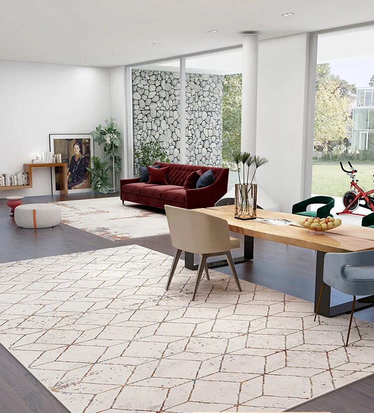 Nordic Carpet Living Room Turkey Geometric Sofa Coffee Tables Mat Nordic Study Room Thick Rug for Bedroom Large Carpet Decor