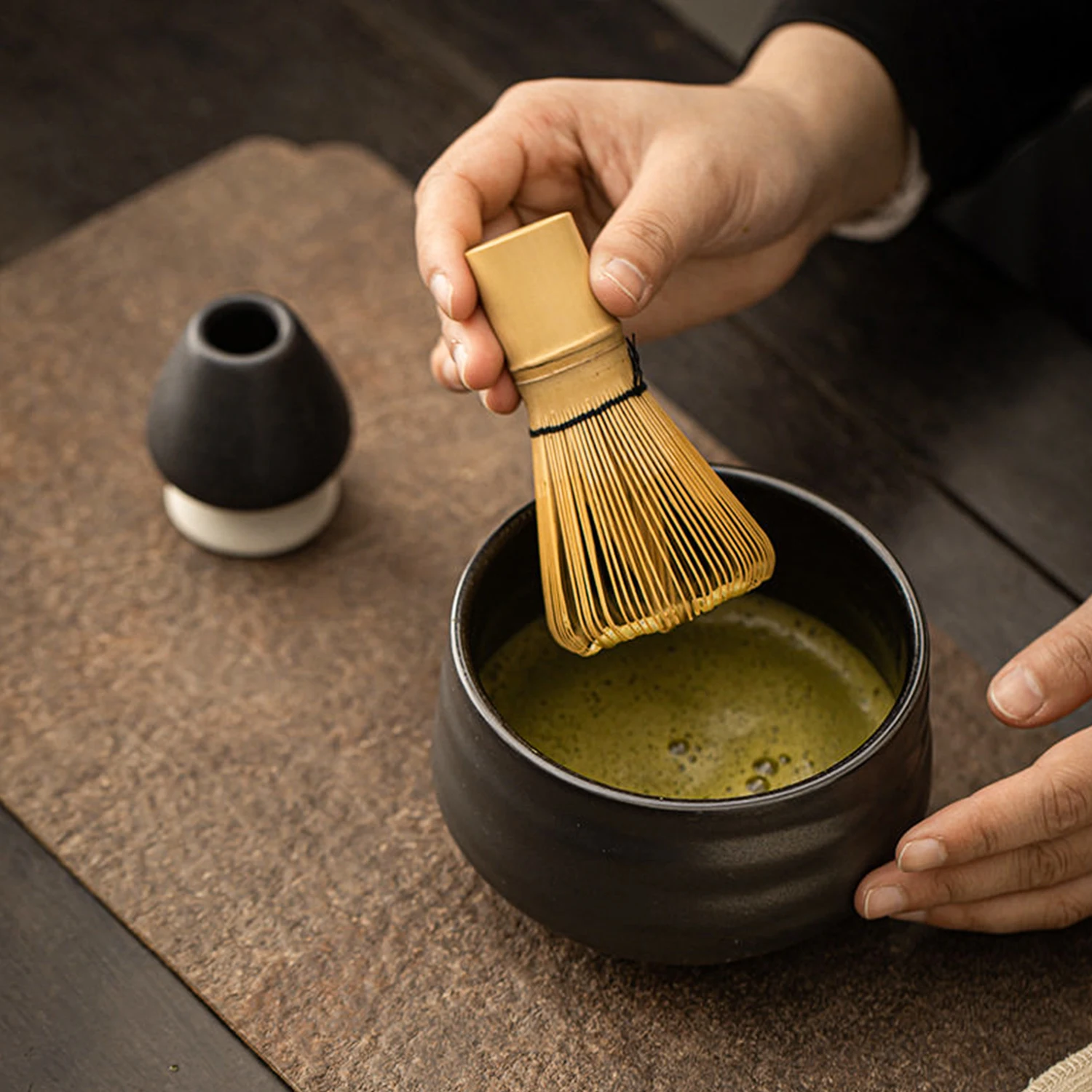 OANKR Teebürsten-Zubehör Küche Matcha Bambus-Zubehör Praktisches Bürstengerät Japanischer Stil Matcha Mischbürste Café-Werkzeug