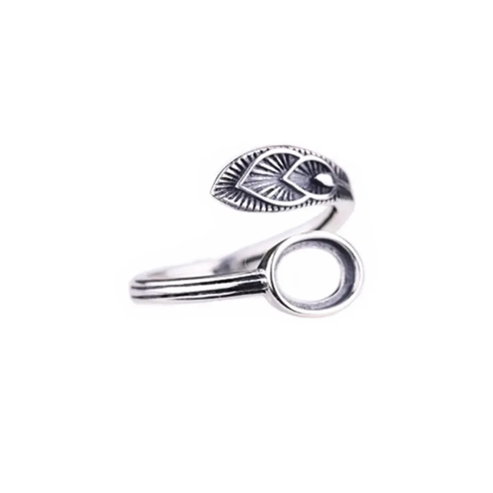 Ring Blank (6x8mm Oval Blank) Adjustable Thai Sterling Silver Oval Cabochon Ring Base