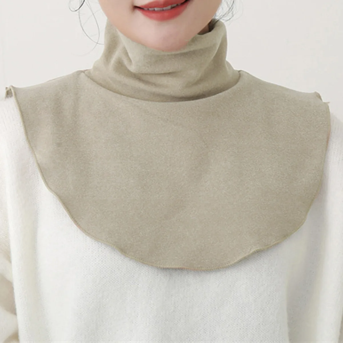 Picture 5: Knitted High Fake Collar Scarf, Winter Warm Neck Warmer, Versatile Detachable Collar for Sweaters Shirts, Cozy Turtleneck Wrap