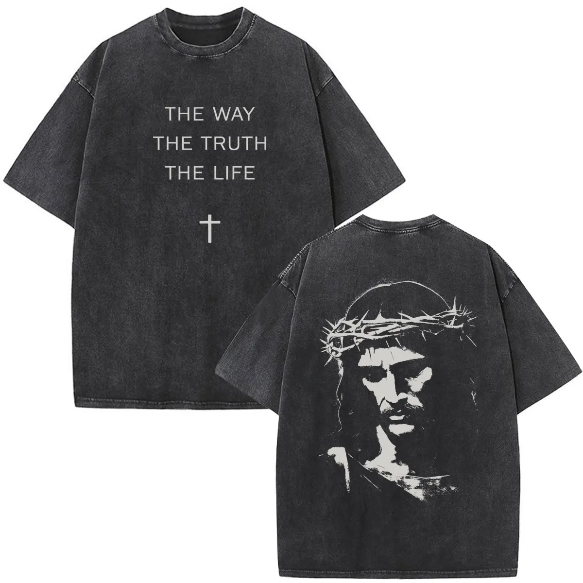 T-shirt graphique religieux chrétien Jésus The Way Truth The Life, T-shirts mode pour hommes et femmes, T-shirt oversize en coton pour fans