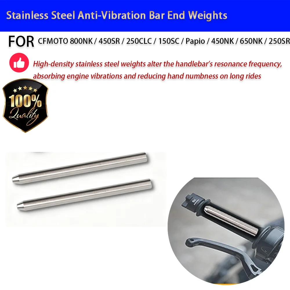 For CFMOTO 800NK 450SR 250CLC Stainless Anti-Vibration Bar End Weights Handlebar Plugs No-Drill Accesorios Moto Accessori Moto