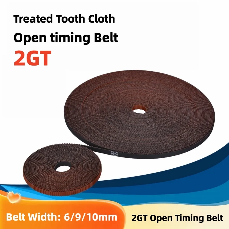 2GT RF Open Timing Belt GT2 2MGT Synchronous Belt Rubber Non-slip Width 6mm 9mm 10mm Open Belt For 3D Printer Accessories Parts