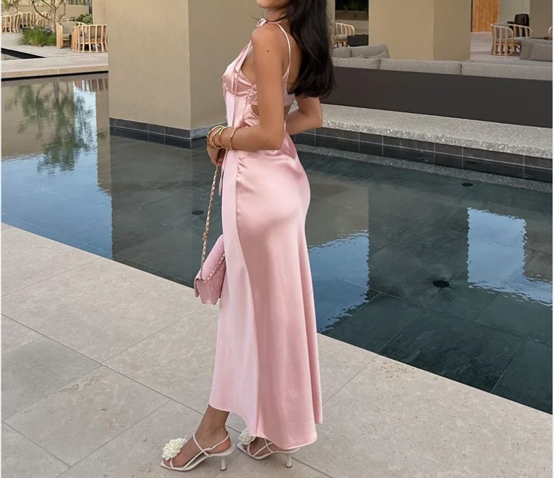 バックレスレースアップスパゲッティストラップカットアウトミニドレス レディース クラブ ホリデー イブニングパーティードレス Y2K服