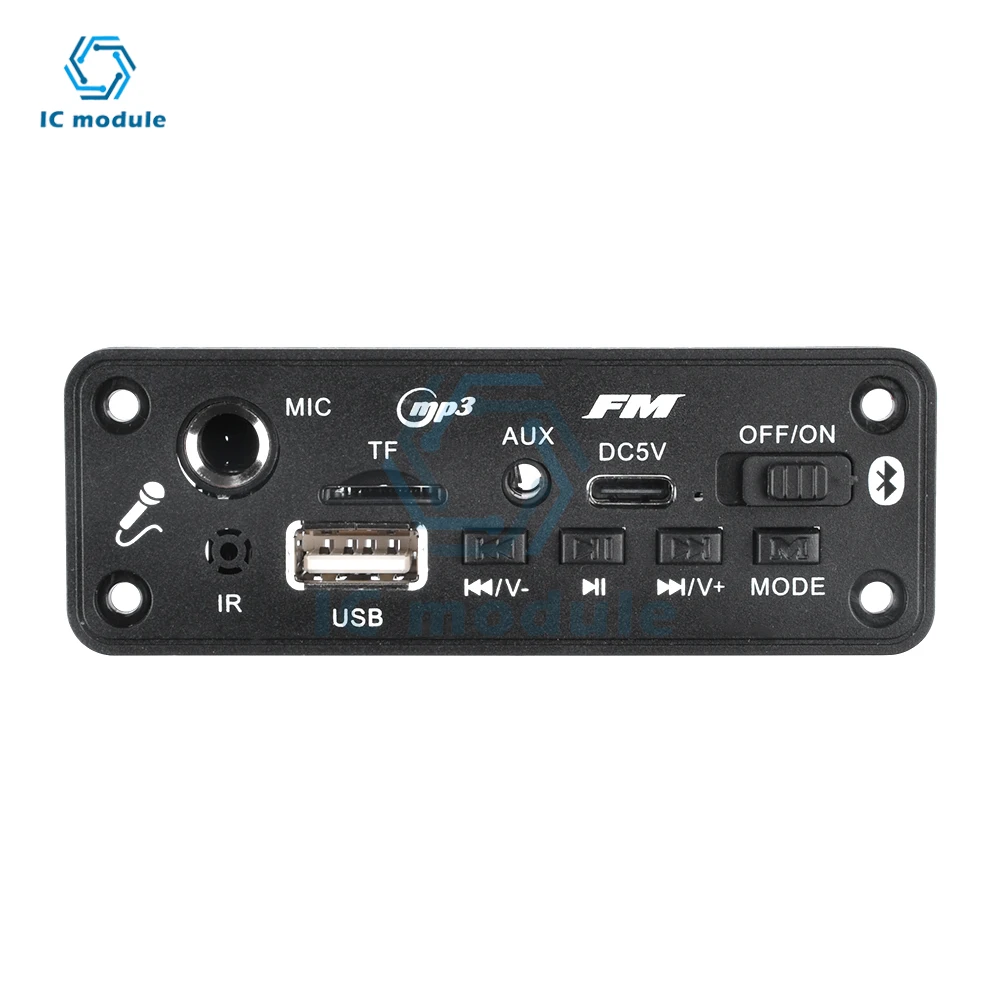 MP3 Bluetooth Amplifier Decoder Board 2 * 3W With Microphone Jack MIC Bluetooth 5.3 Lossless U disk TF Card AUX Player